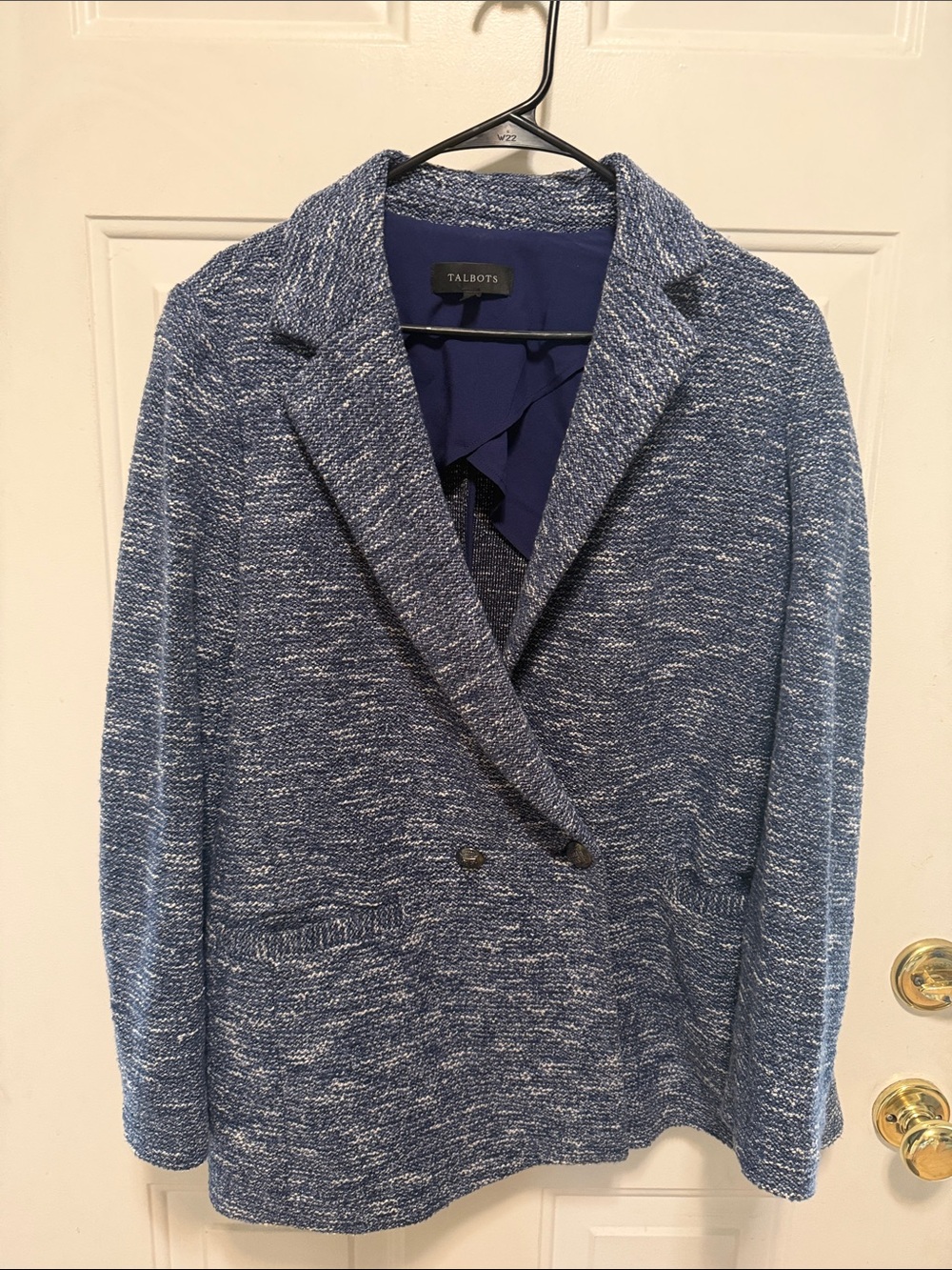 Talbots Blue Marled Knit Blazer
